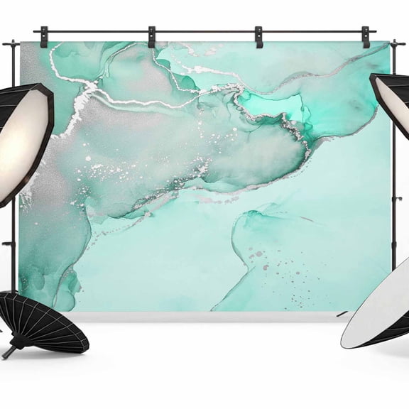 Photo Backdrop 5x7 ft Teal Green Marble Photography Backdrops Curtains Picture Wall Covering Abstract Waves Cloud Photo Booth Drapes for Backdrop Photoshoot Wedding Party Birthday Background Screen