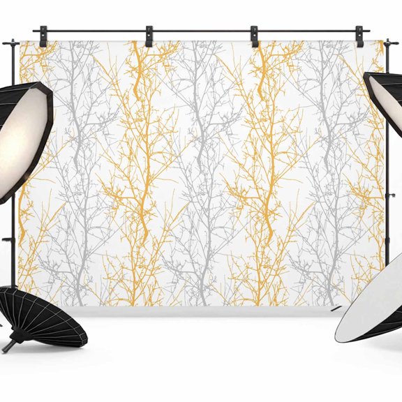 Photo Backdrop 5x7 ft Tree Branch Photography Backdrops Curtains Picture Wall Covering Orange Grey Photo Booth Drapes for Backdrop Photoshoot Wedding Party Birthday Background Screen