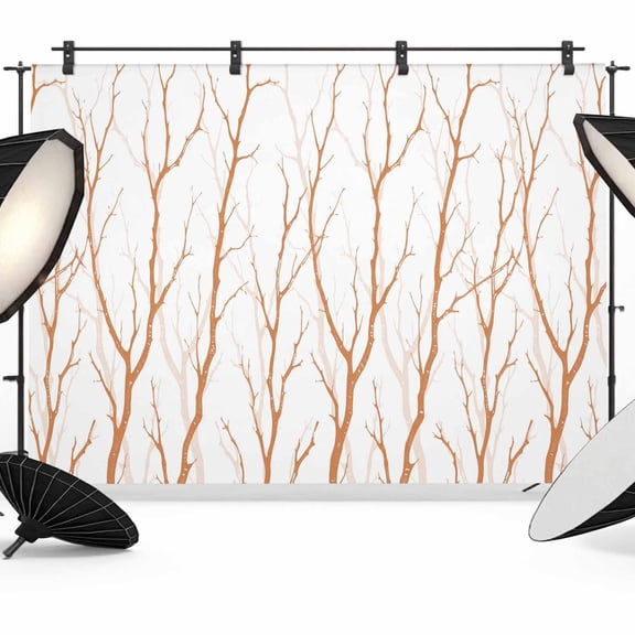 Photo Backdrop 5x7 ft Tree Branches Photography Backdrops Curtains Picture Wall Covering Orange Bare Leaves Photo Booth Drapes for Backdrop Photoshoot Wedding Party Birthday Background Screen