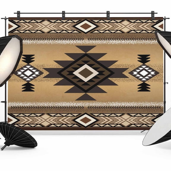 Photo Backdrop 5x7 ft Tribal Style Photography Backdrops Curtains Wall Covering Brown Southwest Native American Photo Booth Drapes for Backdrop Photoshoot Wedding Party Birthday Background Screen