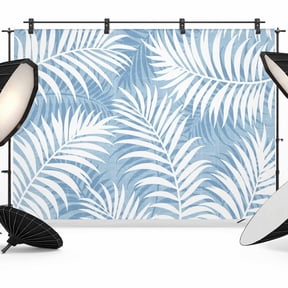 Photo Backdrop 5x7 ft Tropical Palm Leaves Photography Backdrops Curtains Wall Covering Sky Blue Summer Beach Leaf Photo Booth Drapes for Backdrop Photoshoot Wedding Party Birthday Background Screen
