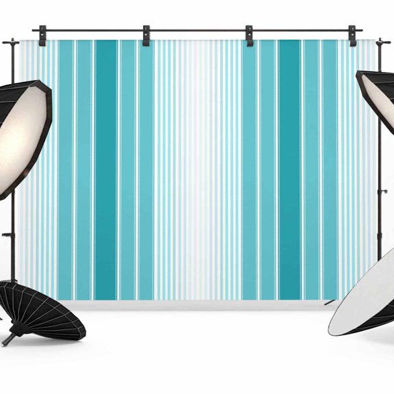 Photo Backdrop 5x7 ft Turquoise Striped Photography Backdrops Curtains Wall Covering Ombre Vertical Stripes Photo Booth Drapes for Backdrop Photoshoot Wedding Party Birthday Background Screen