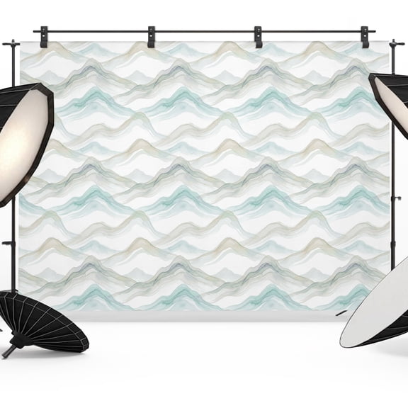 Photo Backdrop 5x7 ft Waves Mountain Photography Backdrops Curtains Picture Wall Covering Abstract Ocean Mist Photo Booth Drapes for Backdrop Photoshoot Wedding Party Birthday Background Screen