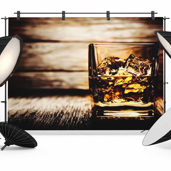 Photo Backdrop 5x7 ft Whisky Glass Cups Photography Backdrops Curtains Picture Wall Covering Wine Wood Grain Photo Booth Drapes for Backdrop Photoshoot Wedding Party Birthday Background Screen