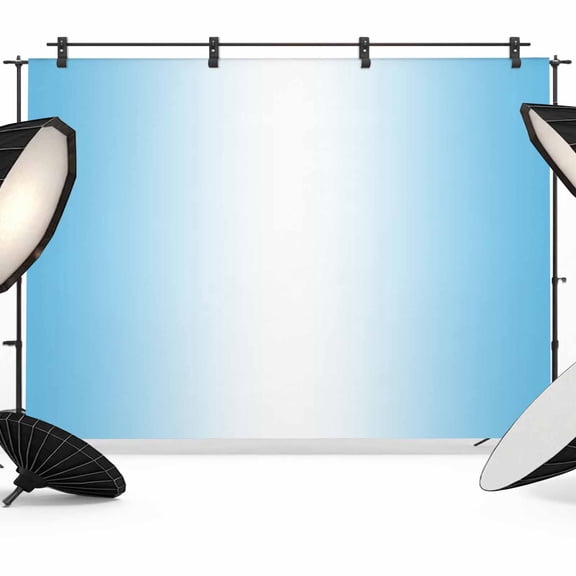 Photo Backdrop 5x7 ft White Blue Photography Backdrops Curtains Picture Wall Covering Gradient Color Photo Booth Drapes for Backdrop Photoshoot Wedding Party Birthday Background Screen
