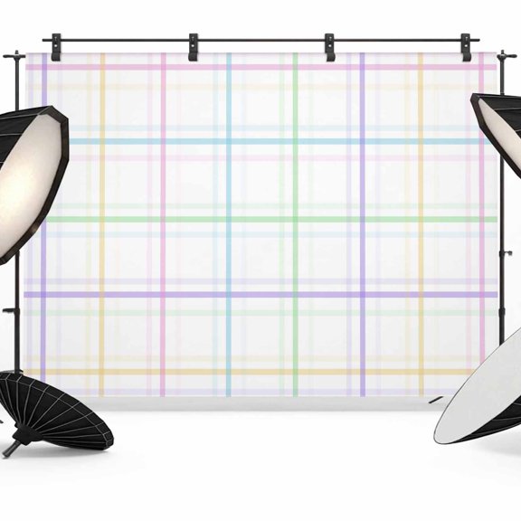 Photo Backdrop 5x7 ft White Buffalo Plaid Photography Backdrops Curtains Picture Wall Covering Colorful Check Photo Booth Drapes for Backdrop Photoshoot Wedding Party Birthday Background Screen