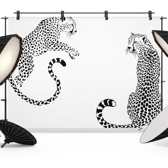Photo Backdrop 5x7 ft White Leopard Photography Backdrops Curtains Picture Wall Covering Animal Solid Color Photo Booth Drapes for Backdrop Photoshoot Wedding Party Birthday Background Screen
