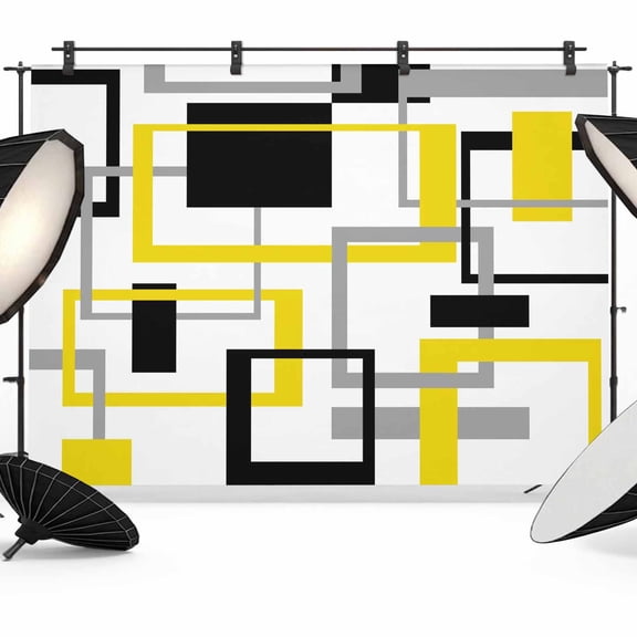 Photo Backdrop 5x7 ft Yellow Abstract Lines Photography Backdrops Curtains Picture Wall Covering Modern Art Photo Booth Drapes for Backdrop Photoshoot Wedding Party Birthday Background Screen