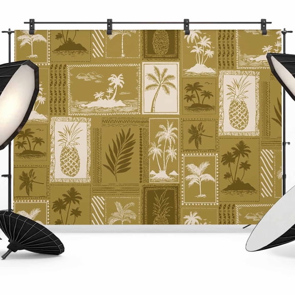 Photo Backdrop 5x7 ft Yellow Palm Leaves Photography Backdrops CurtainsTropical Flower Stripes Plaid Photo Booth Drapes for Backdrop Photoshoot Wedding Party Birthday Background Screen