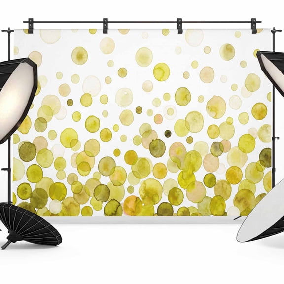 Photo Backdrop 5x7 ft Yellow Polka Dots Photography Backdrops Curtains Wall Covering Watercolor Abstract Art Photo Booth Drapes for Backdrop Photoshoot Wedding Party Birthday Background Screen
