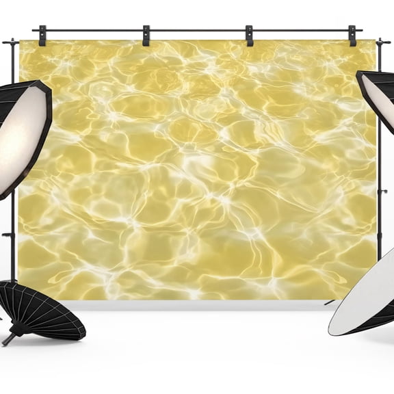 Photo Backdrop 5x7 ft Yellow Ripples Photography Backdrops Curtains Wall Covering Coastal Waves Swimming Pool Photo Booth Drapes for Backdrop Photoshoot Wedding Party Birthday Background Screen