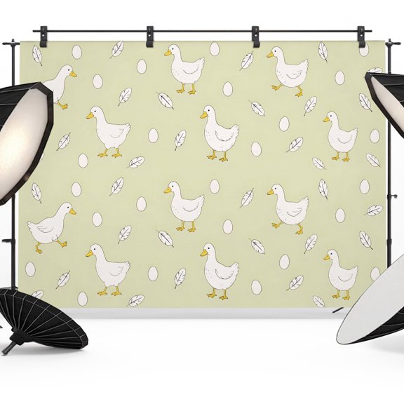 Photo Backdrop 5x7 ft Yellow White Goose Photography Backdrops Picture Wall Covering Small Eggs Floating Feathers Photo Booth Drapes for Backdrop Photoshoot Wedding Party Birthday Background Screen
