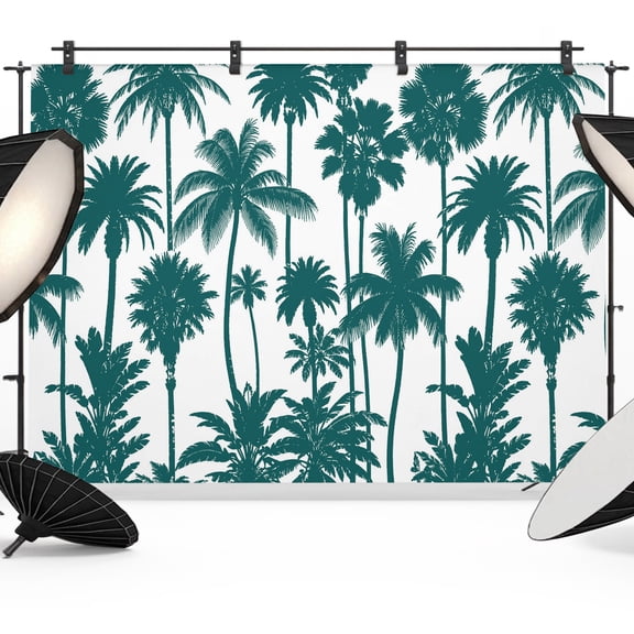 Photo Backdrop 6x8 ft Green Coconut Trees Photography Backdrops Picture Wall Covering Summer Tropical Jungle Photo Booth Drapes for Backdrop Photoshoot Wedding Party Birthday Background Screen