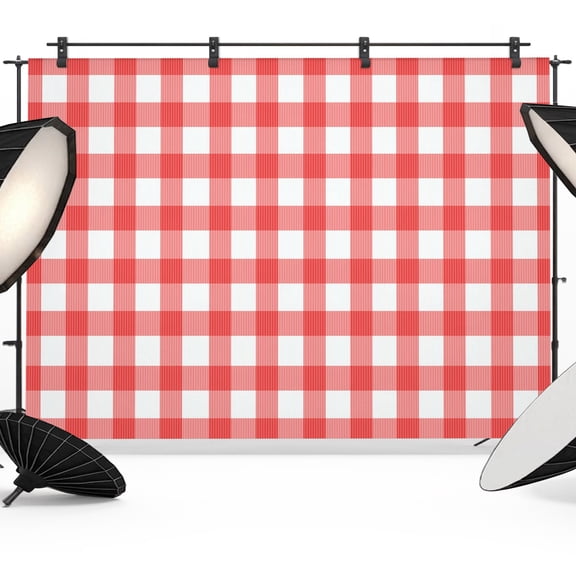 Photo Backdrop 6x8 ft Red Buffalo Plaid Photography Backdrops Picture Wall Covering Classic Checkered Grid Photo Booth Drapes for Backdrop Photoshoot Wedding Party Birthday Background Screen