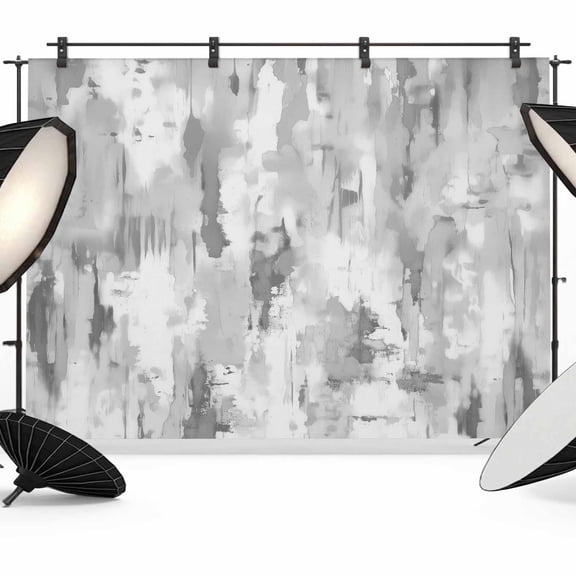Photo Backdrop 8x10 ft Abstract Art Oil Painting Photography Backdrops Curtains Picture Wall Covering Gray White Photo Booth Drapes for Backdrop Photoshoot Wedding Party Birthday Background Screen