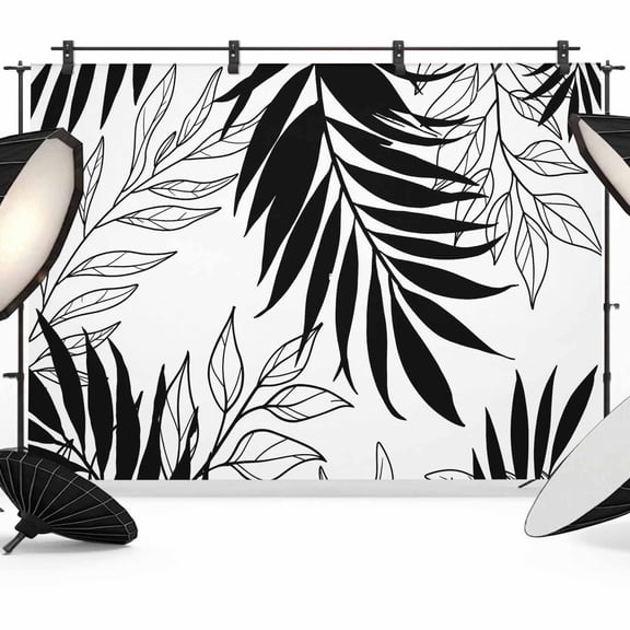 Photo Backdrop 8x10 ft Black Leaves Branch Photography Backdrops Curtains Picture Wall Covering Leaf Lines Photo Booth Drapes for Backdrop Photoshoot Wedding Party Birthday Background Screen