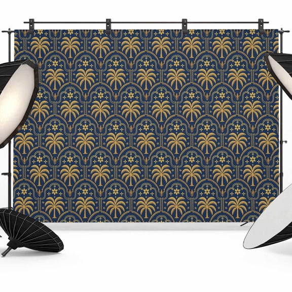 Photo Backdrop 8x10 ft Black Palm Trees Photography Backdrops Curtains Picture Wall Covering Retro Luxury Art Photo Booth Drapes for Backdrop Photoshoot Wedding Party Birthday Background Screen