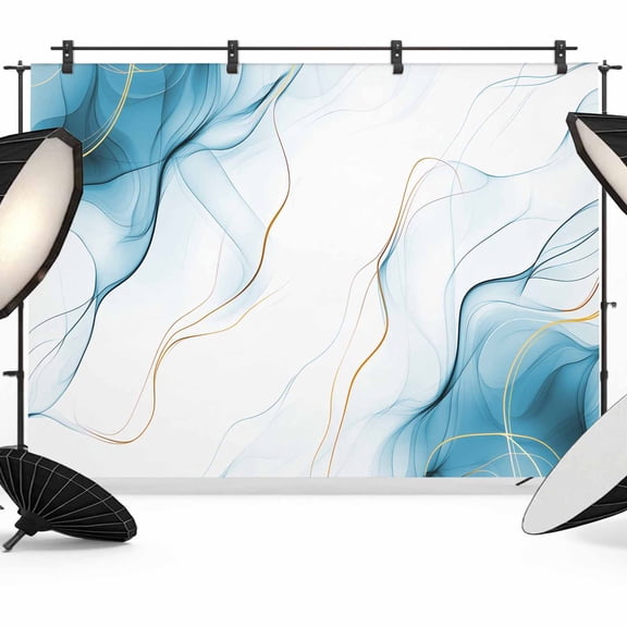 Photo Backdrop 8x10 ft Blue Water Ripple Photography Backdrops Curtains Picture Wall Covering Marble Modern Art Photo Booth Drapes for Backdrop Photoshoot Wedding Party Birthday Background Screen