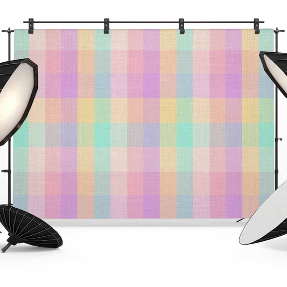 Photo Backdrop 8x10 ft Colorful Buffalo Plaid Photography Backdrops Curtains Wall Covering Linen Classic Checked Photo Booth Drapes for Backdrop Photoshoot Wedding Party Birthday Background Screen