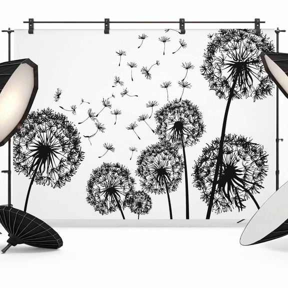 Photo Backdrop 8x10 ft Dandelion Photography Backdrops Curtains Picture Wall Covering Spring Flower Plants Photo Booth Drapes for Backdrop Photoshoot Wedding Party Birthday Background Screen