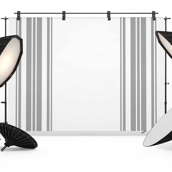Photo Backdrop 8x10 ft Gray Stripes Photography Backdrops Curtains Picture Wall Covering Simple Style Photo Booth Drapes for Backdrop Photoshoot Wedding Party Birthday Background Screen