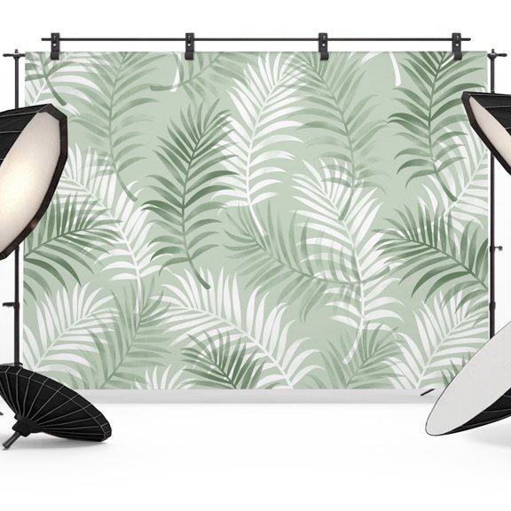 Photo Backdrop 8x10 ft Green Tropical Palm Leaves Photography Backdrops Summer Jungle Foliage Photo Booth Drapes for Backdrop Photoshoot Wedding Party Birthday Background Screen