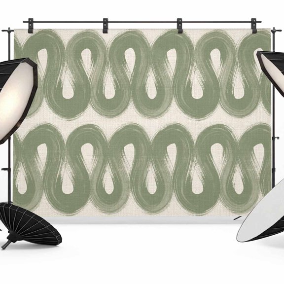 Photo Backdrop 8x10 ft Green Vertical Ribbon Waves Photography Backdrops Picture Wall Covering Fluid Swirls Photo Booth Drapes for Backdrop Photoshoot Wedding Party Birthday Background Screen