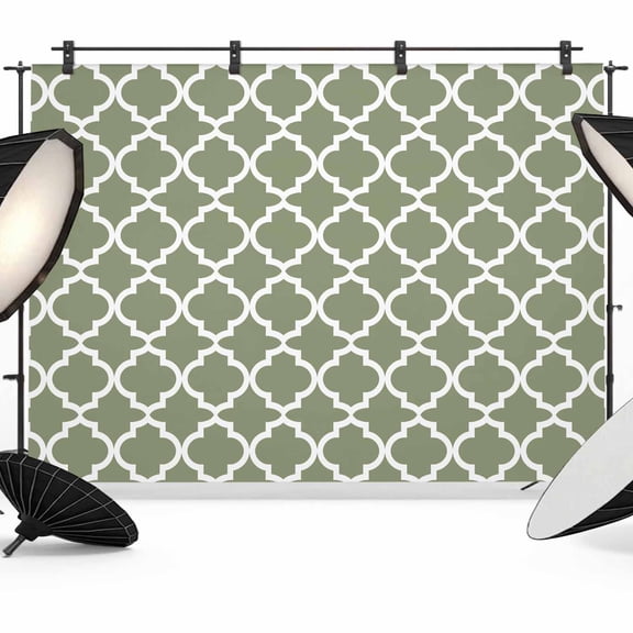 Photo Backdrop 8x10 ft Moss Green Morocco Texture Photography Backdrops Curtains Picture Wall Covering Geometric Photo Booth Drapes for Backdrop Photoshoot Wedding Party Birthday Background Screen