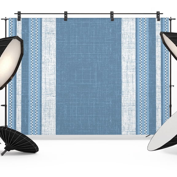 Photo Backdrop 8x10 ft Nautical Blue Linen Stripes Photography Backdrops CurtainsStriped Lines Textured Photo Booth Drapes for Backdrop Photoshoot Wedding Party Birthday Background Screen
