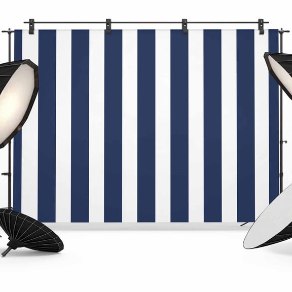 Photo Backdrop 8x10 ft Navy Blue Stripes Photography Backdrops Curtains Wall Covering Blue Vertical Striped Photo Booth Drapes for Backdrop Photoshoot Wedding Party Birthday Background Screen