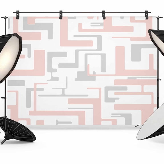 Photo Backdrop 8x10 ft Pink Geometric Stripes Photography Backdrops Curtains Wall Covering Modern Abstract Lines Photo Booth Drapes for Backdrop Photoshoot Wedding Party Birthday Background Screen