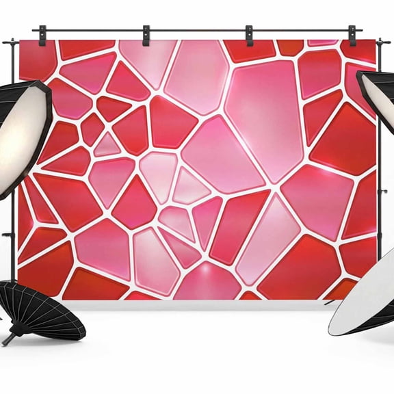 Photo Backdrop 8x10 ft Red Ceramic Tiles Photography Backdrops CurtainsAbstract Art Puzzles Structure Photo Booth Drapes for Backdrop Photoshoot Wedding Party Birthday Background Screen