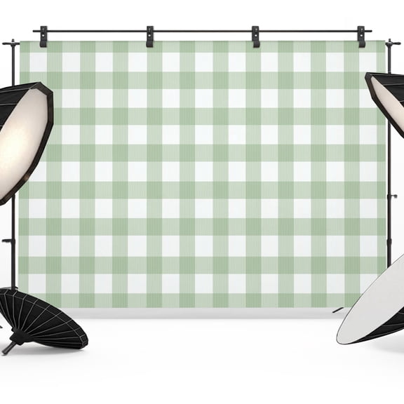 Photo Backdrop 8x10 ft Sage Green Buffalo Plaid Photography Backdrops Picture Wall Covering Classic Checkered Grid Photo Booth Drapes for Backdrop Photoshoot Wedding Party Birthday Background Screen
