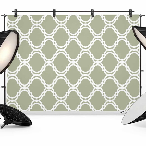 Photo Backdrop 8x10 ft Sage Green Moroccan Stripes Photography Backdrops Curtains Wall Covering Geometric Floral Photo Booth Drapes for Backdrop Photoshoot Wedding Party Birthday Background Screen