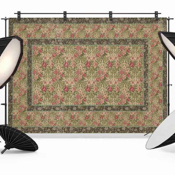 Photo Backdrop 8x10 ft Spring Flowers Photography Backdrops Curtains Picture Wall Covering Brown Retro Floral Bird Photo Booth Drapes for Backdrop Photoshoot Wedding Party Birthday Background Screen