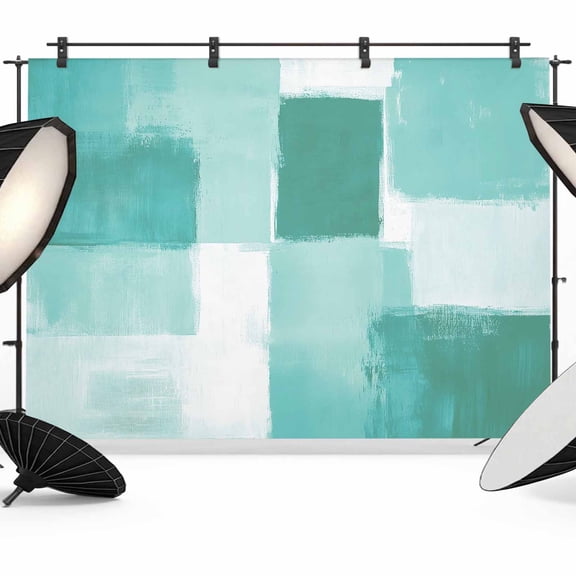 Photo Backdrop 8x10 ft Turquoise Paint Photography Backdrops CurtainsGradient Graffiti Modern Abstract Photo Booth Drapes for Backdrop Photoshoot Wedding Party Birthday Background Screen