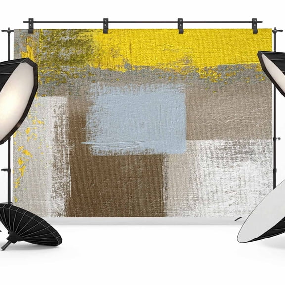 Photo Backdrop 8x10 ft Yellow Brown Abstract Painting Photography Backdrops CurtainsModern Art Paint Photo Booth Drapes for Backdrop Photoshoot Wedding Party Birthday Background Screen