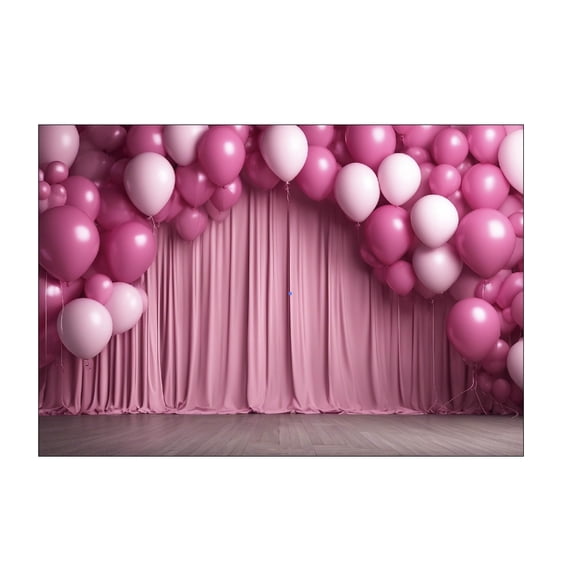 Photo Backdrop Banner for your Photo Shoots - Printed Outdoor Vinyl Banner with Grommets - I print Same or Next Day! 4 x 8 ft Pink Balloons