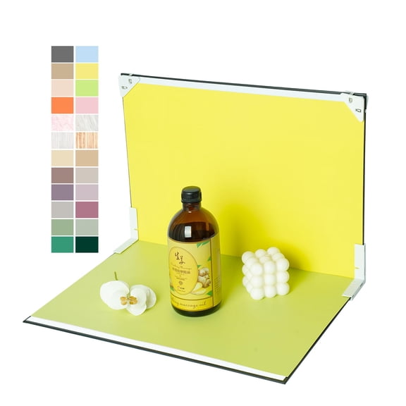 Photo Backdrop Board Product Photography Kit - 10pcs 20 Patterns Double-Sided Paper Backgrounds 16.5x11.7in, Foldable Table Top Board with Clips, Flat Lay Props for Food Jewelry Cosmetics