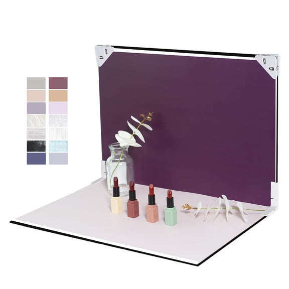 Photo Backdrop Board Product Photography Kit - 10pcs 20 Patterns Double-Sided Paper Backgrounds 16.5x11.7in, Foldable Table Top Board with Clips, Flat Lay Props for Food Jewelry Cosmetics