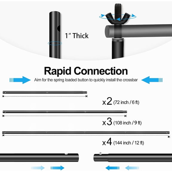 Photo Backdrop Stand Kit 10x12FT - Adjustable Frame for Photography & Photoshoots, Banner Background Holder for Parties, Weddings, Event Decoration