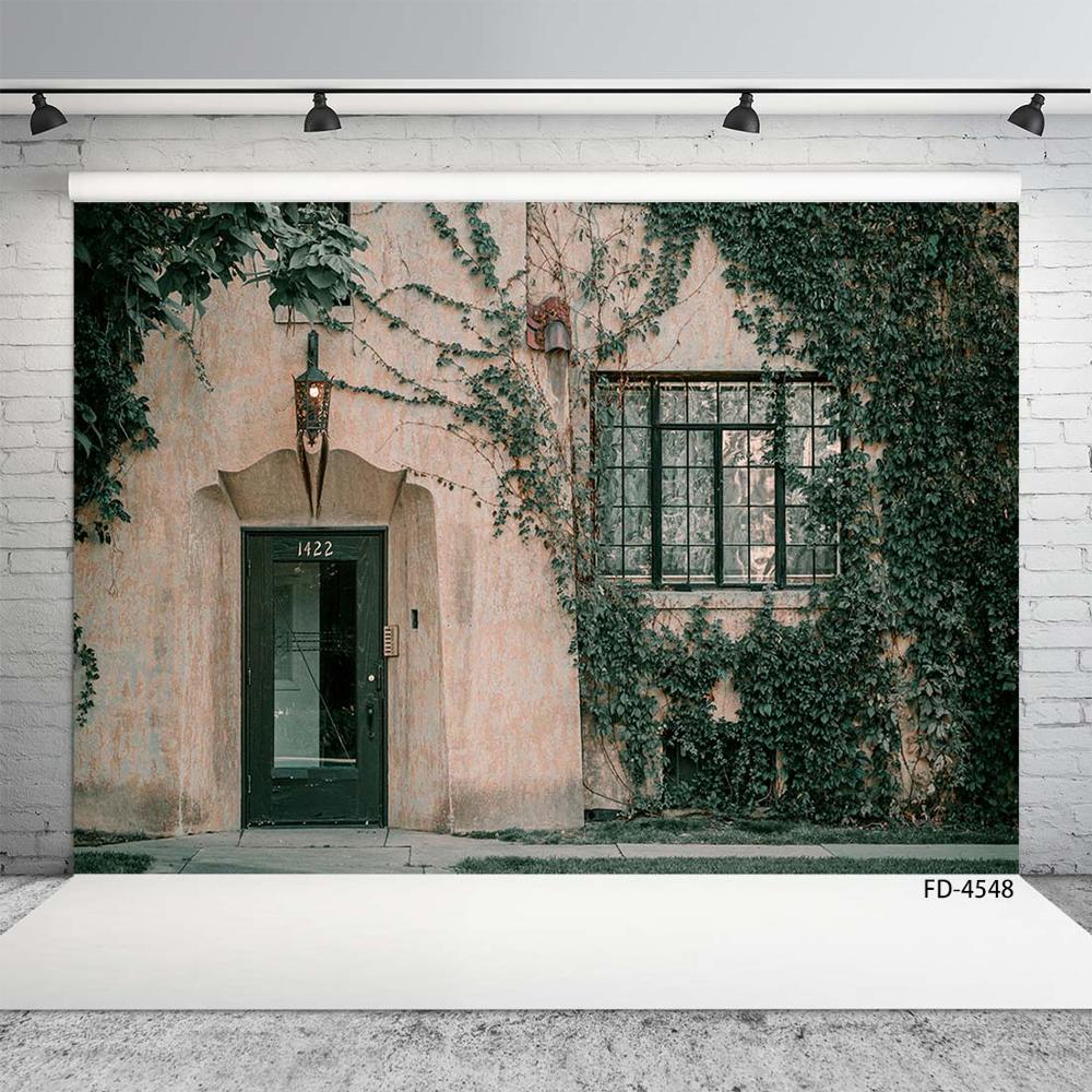 Photo Backdrop Vintage Building Window Plant Vinyl Cloth Backgrounds ...