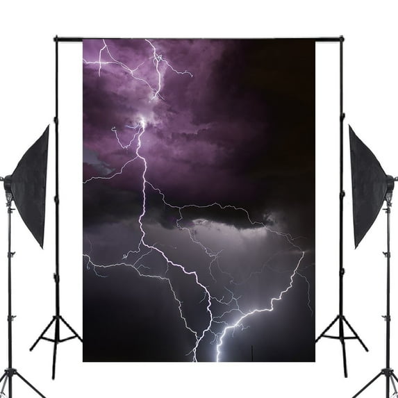 Photo Background 5x7ft Purple Clouds Lightning Photography Backdrop Props