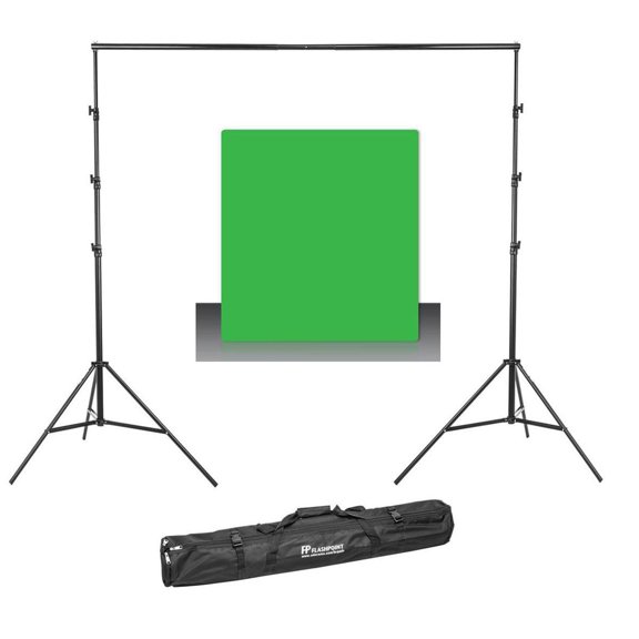 Westcott Photo Basics 9' x 10' Green Screen Cotton Background - Bundle With Flashpoint 13' Support System