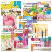Photo Birthday Greeting Card Value Pack, Set of 18 (9 Designs), Large 5 x 7 inches, Happy Birthday Card Assortment, by Current