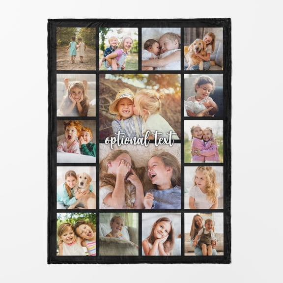Photo Blanket Collage Picture Blanket With Text, Family Blanket, Memorial Blanket, Friend Birthday Wedding Anniversary, In Loving Memory