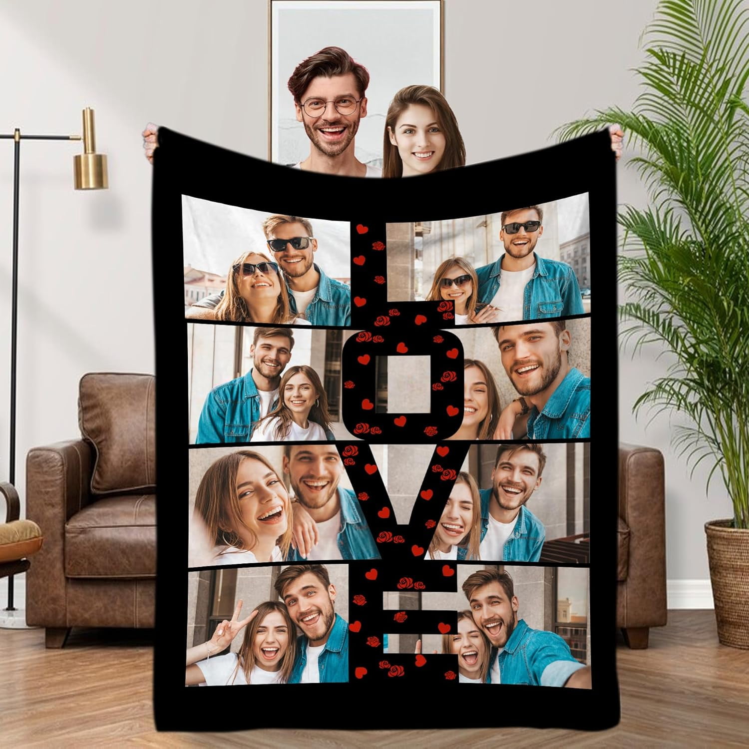 Personalized Autumn Couple Fringe Blanket - Gift Idea For Couple/Husband/Wife - Let Get Cozy main image 0