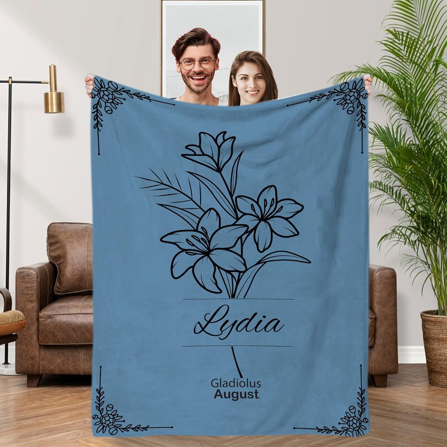 Personalized Autumn Couple Fringe Blanket - Gift Idea For Couple/Husband/Wife - Let Get Cozy main image 1