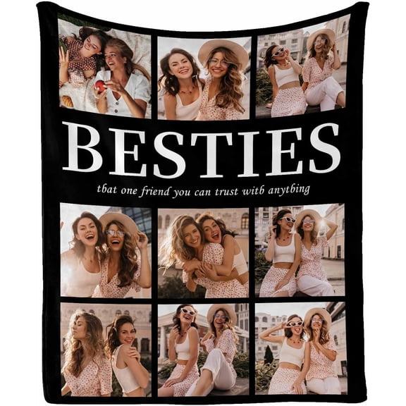 Photo Blanket Customized Customized Blanket Gifts for Best Friend Sister Family Dad Mom Daughter Son (7 Size)