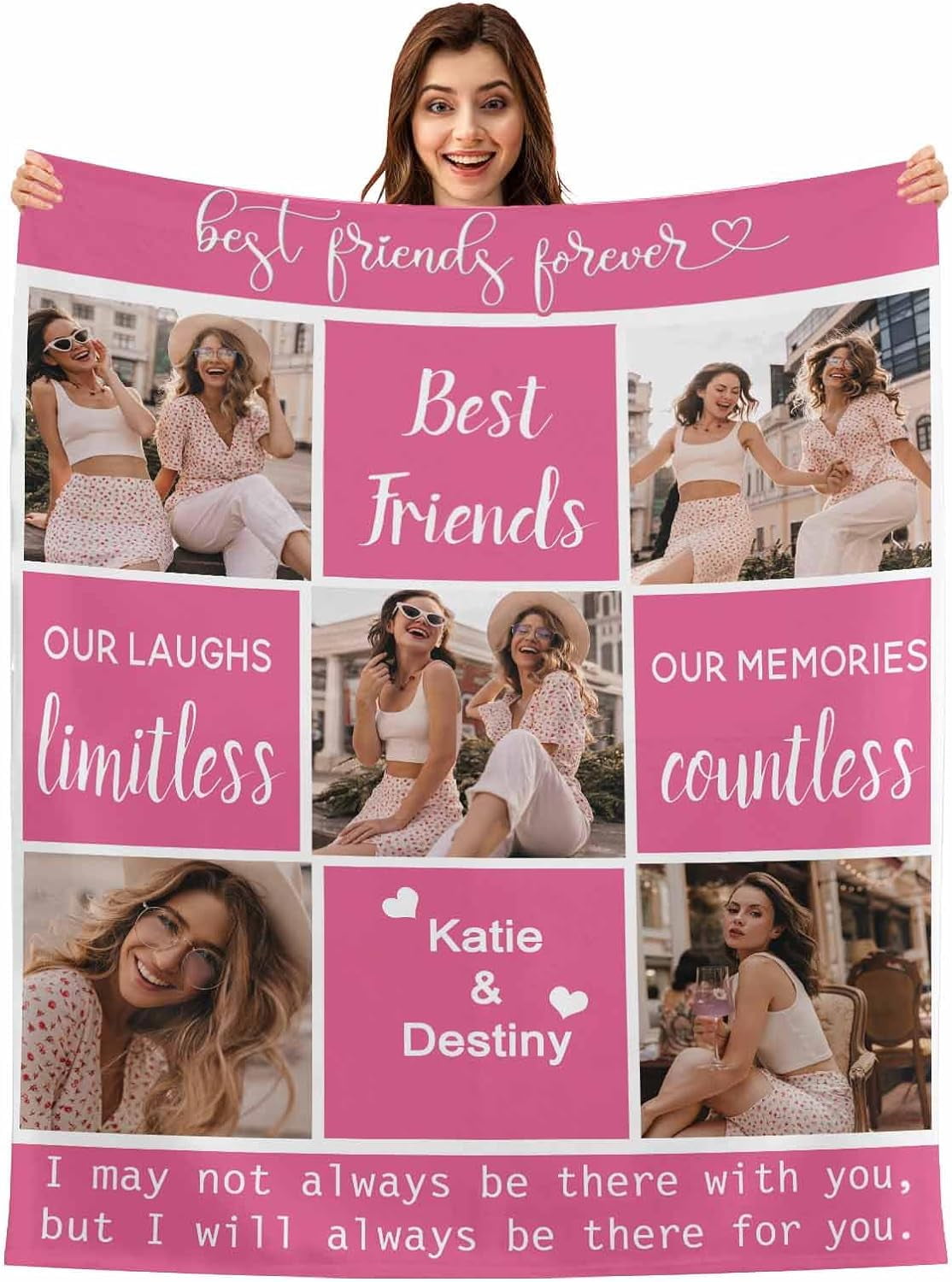 Photo Blanket from Friends, Personalized Best Friends Forever Throw